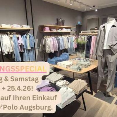 Frühlingsspecial - Nur Freitag & Samstag: 15% auf Ihren Einkauf bei Marc O´Polo Augsburg
